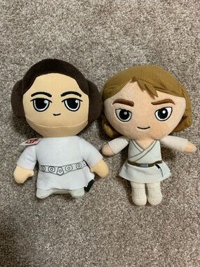 Set 2 Star Wars Luke Skywalker Funko Princess Leia Cosmic Images Plush Stuffed